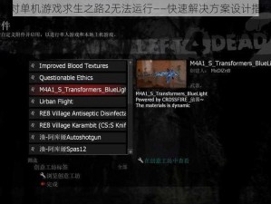 针对单机游戏求生之路2无法运行——快速解决方案设计指南