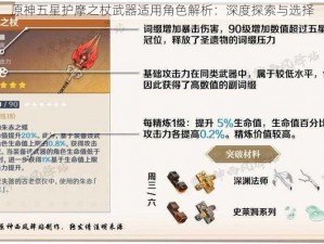 原神五星护摩之杖武器适用角色解析：深度探索与选择