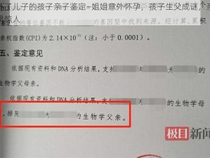 姐姐怀了儿子的孩子亲子鉴定—姐姐意外怀孕，孩子生父成谜，亲子鉴定结果惊人