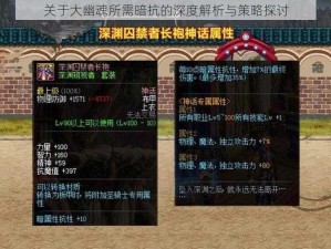 关于大幽魂所需暗抗的深度解析与策略探讨