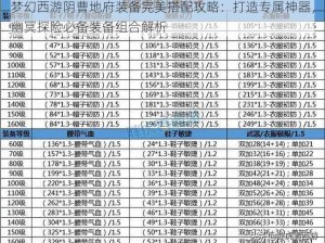 梦幻西游阴曹地府装备完美搭配攻略：打造专属神器，幽冥探险必备装备组合解析