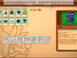 迷你世界家园植物升级攻略：探索植物等级提升的有效方法