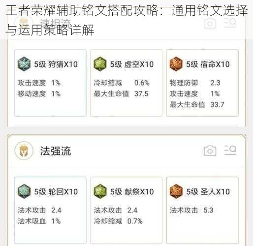 王者荣耀辅助铭文搭配攻略：通用铭文选择与运用策略详解