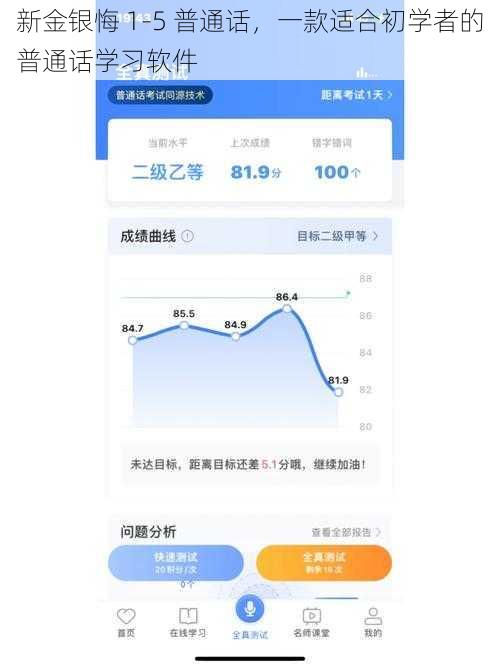 新金银悔 1-5 普通话，一款适合初学者的普通话学习软件