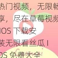 热门视频，无限畅享，尽在草莓视频 IOS 下载安装无限看丝瓜 IOS 免费大全