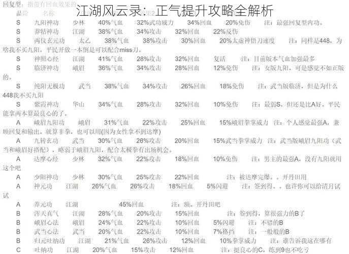 江湖风云录：正气提升攻略全解析