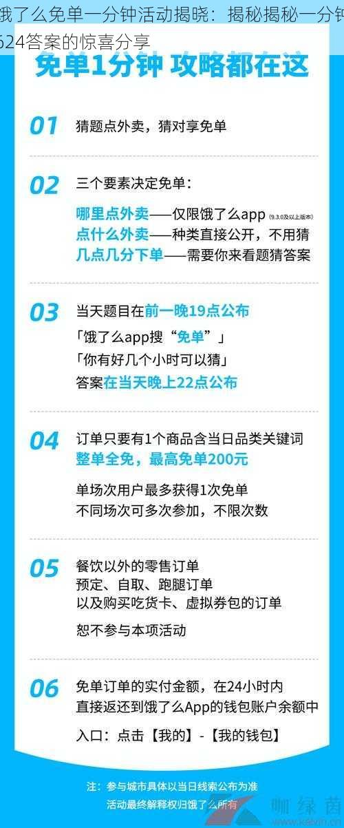 饿了么免单一分钟活动揭晓：揭秘揭秘一分钟624答案的惊喜分享