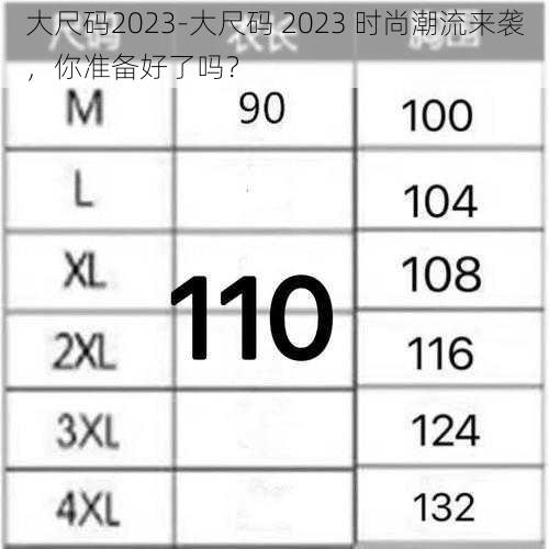 大尺码2023-大尺码 2023 时尚潮流来袭，你准备好了吗？