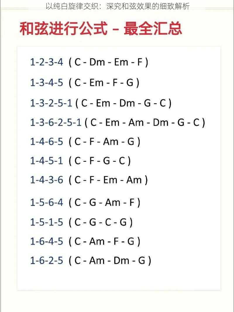 以纯白旋律交织：深究和弦效果的细致解析