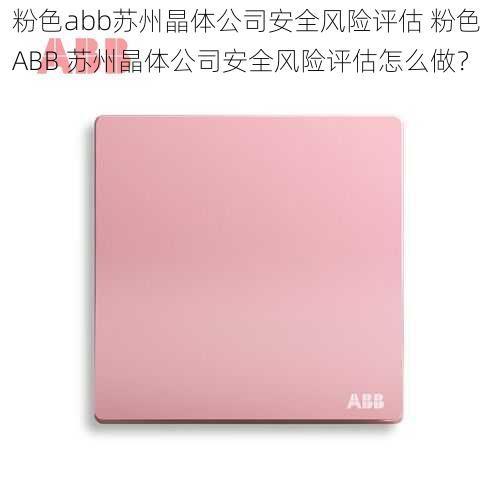 粉色abb苏州晶体公司安全风险评估 粉色 ABB 苏州晶体公司安全风险评估怎么做？