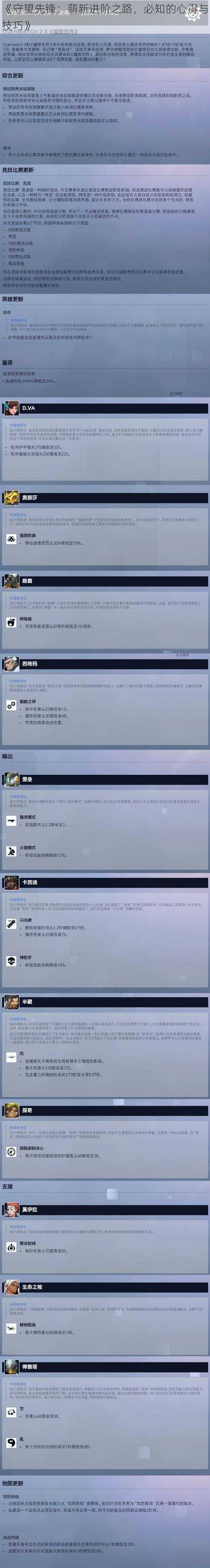 《守望先锋：萌新进阶之路，必知的心得与技巧》