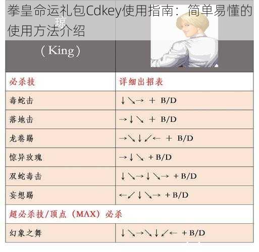 拳皇命运礼包Cdkey使用指南：简单易懂的使用方法介绍