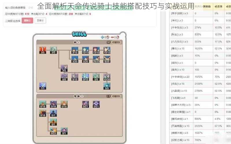 全面解析天命传说骑士技能搭配技巧与实战运用