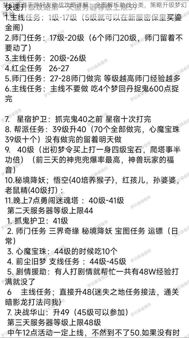 梦幻西游手游好友助战攻略详解：全面解析助战分类，策略升级梦幻体验