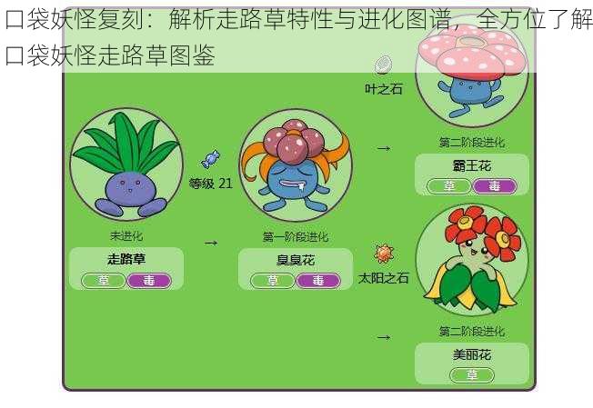 口袋妖怪复刻：解析走路草特性与进化图谱，全方位了解口袋妖怪走路草图鉴