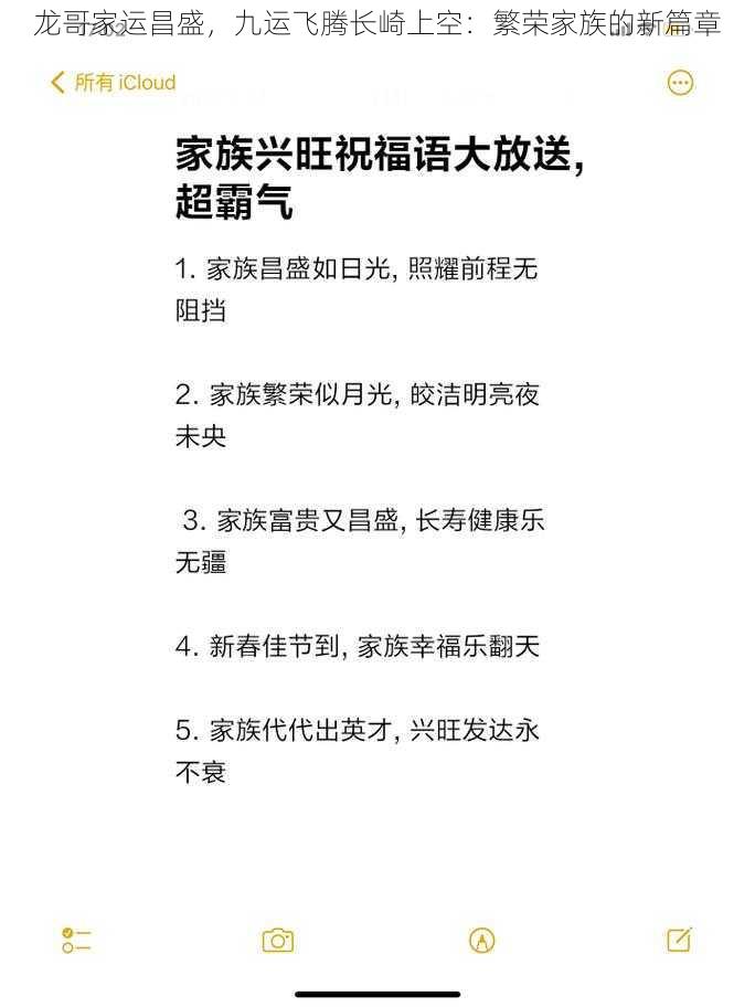 龙哥家运昌盛，九运飞腾长崎上空：繁荣家族的新篇章