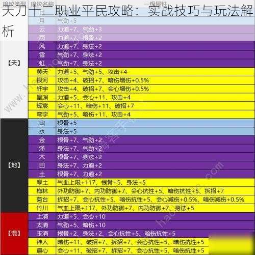 天刀十二职业平民攻略：实战技巧与玩法解析