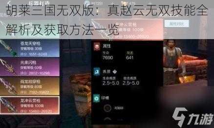 胡莱三国无双版：真赵云无双技能全解析及获取方法一览