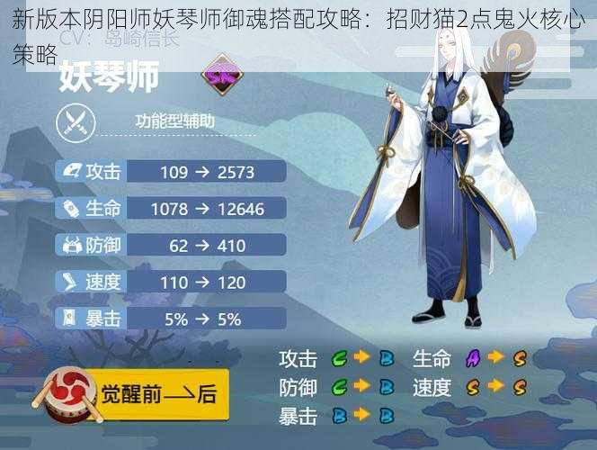 新版本阴阳师妖琴师御魂搭配攻略：招财猫2点鬼火核心策略