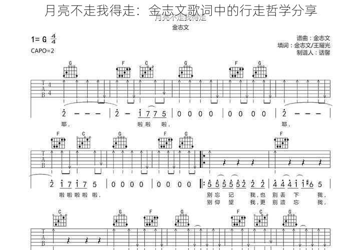 月亮不走我得走：金志文歌词中的行走哲学分享