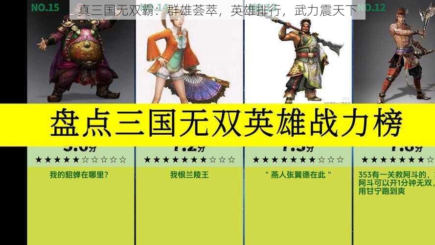 真三国无双霸：群雄荟萃，英雄排行，武力震天下